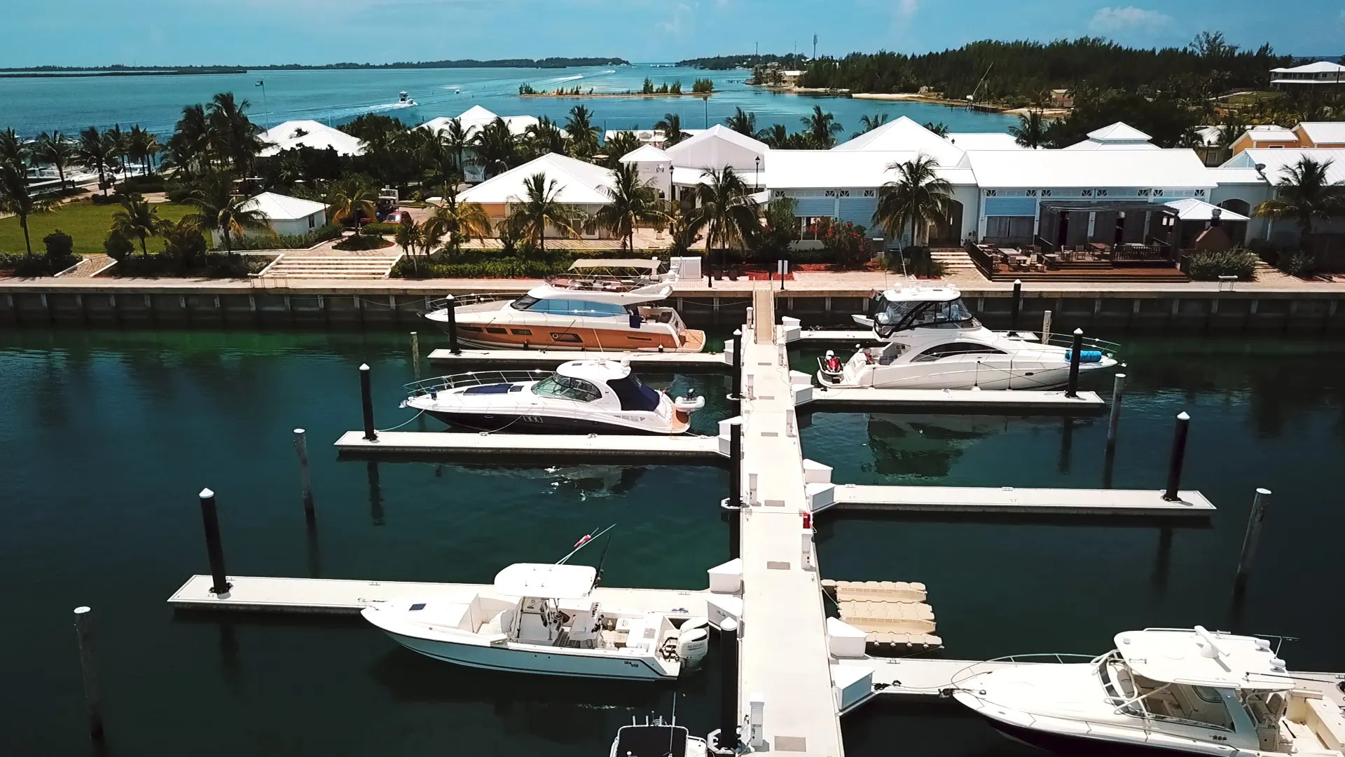Marina docks with boats
