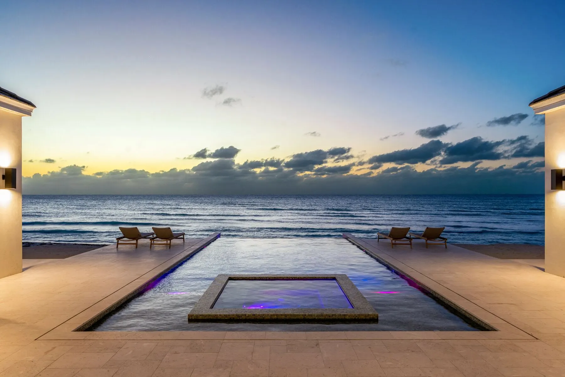 Infinity pool at sunset