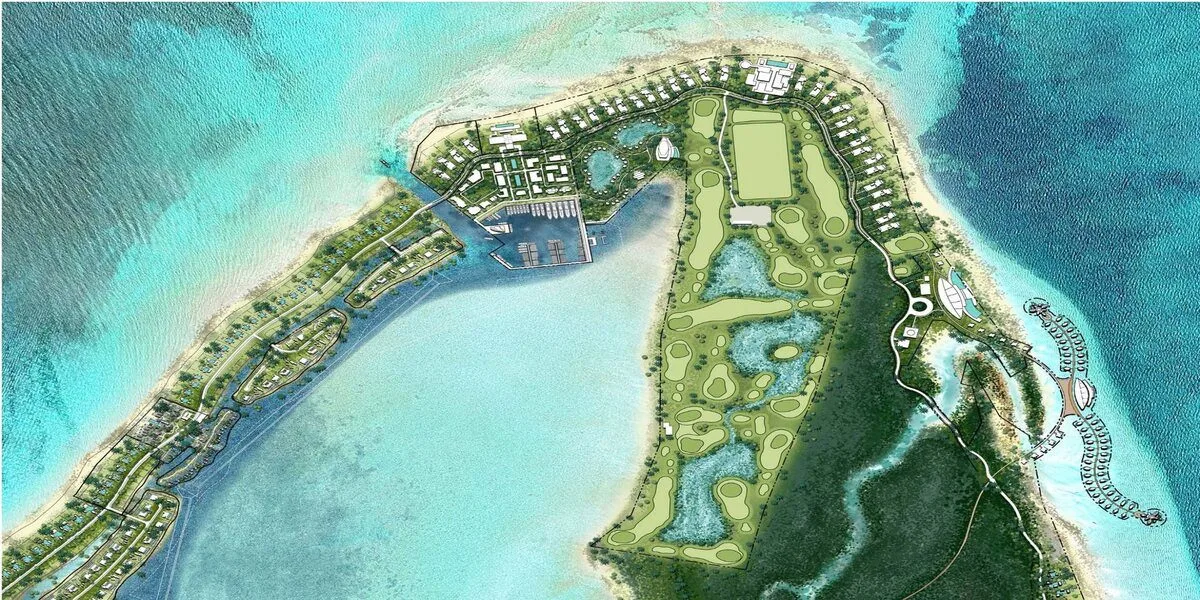 Watercolor master plan of Rockwell Island